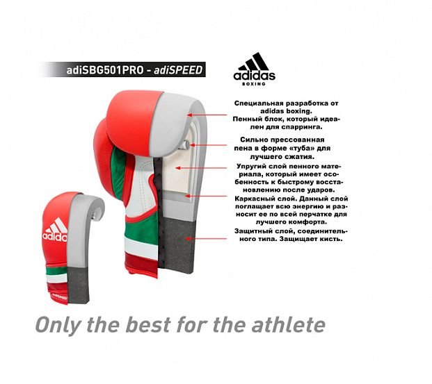 Adidas Боксерские Перчатки adiSpeed adiSBG501PRO RD/WH