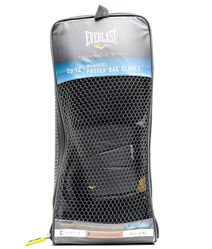 Everlast Boxing Bag Gloves Protex3 EverGel Hook & Loop EVPT3TG