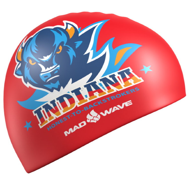Madwave 游泳硅胶帽印第安纳州 M0558 47