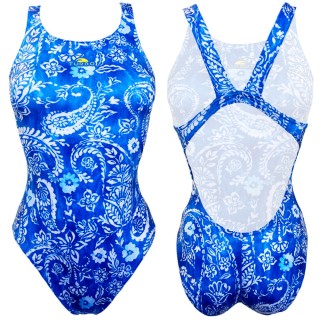 涡轮女式宽肩带泳衣 羊绒蓝 8308271