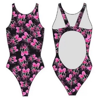 涡轮女式宽肩带泳衣 双心 8304901