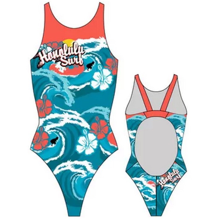 Turbo Swimming Swimsuit Womens Wide Strap Honolulu Surf 896561