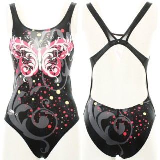 涡轮游泳女式宽肩带泳衣 蝴蝶星星 893991