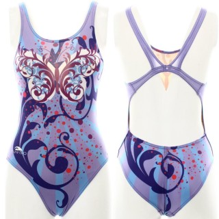 涡轮游泳女式宽肩带泳衣 蝴蝶星星 893991