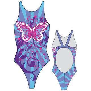 涡轮游泳女式宽肩带泳衣 蝴蝶星星 893991