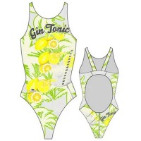 Turbo Swimming Swimsuit Womens Wide Strap Gin Tonic 898991