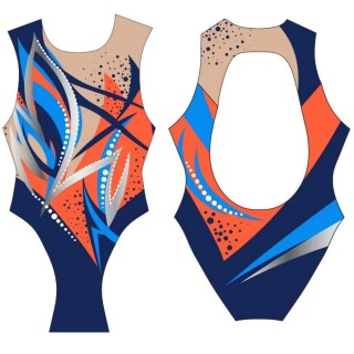 涡轮 花样游泳泳衣 宽肩带 同步模型 HY001