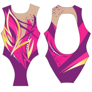 涡轮 花样游泳泳衣 宽肩带 同步模型 HY001