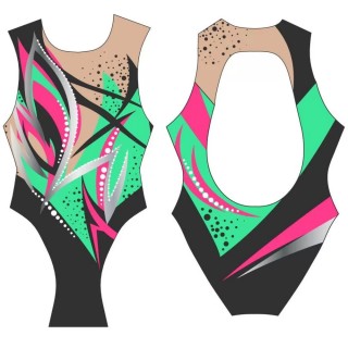 涡轮 花样游泳泳衣 宽肩带 同步模型 HY001