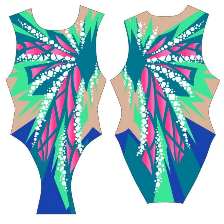 Turbo Synchronized Swimming Swimsuit Wide Strap Sincro Modelo H002