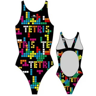 涡轮游泳女式宽肩带泳衣 俄罗斯方块 894281