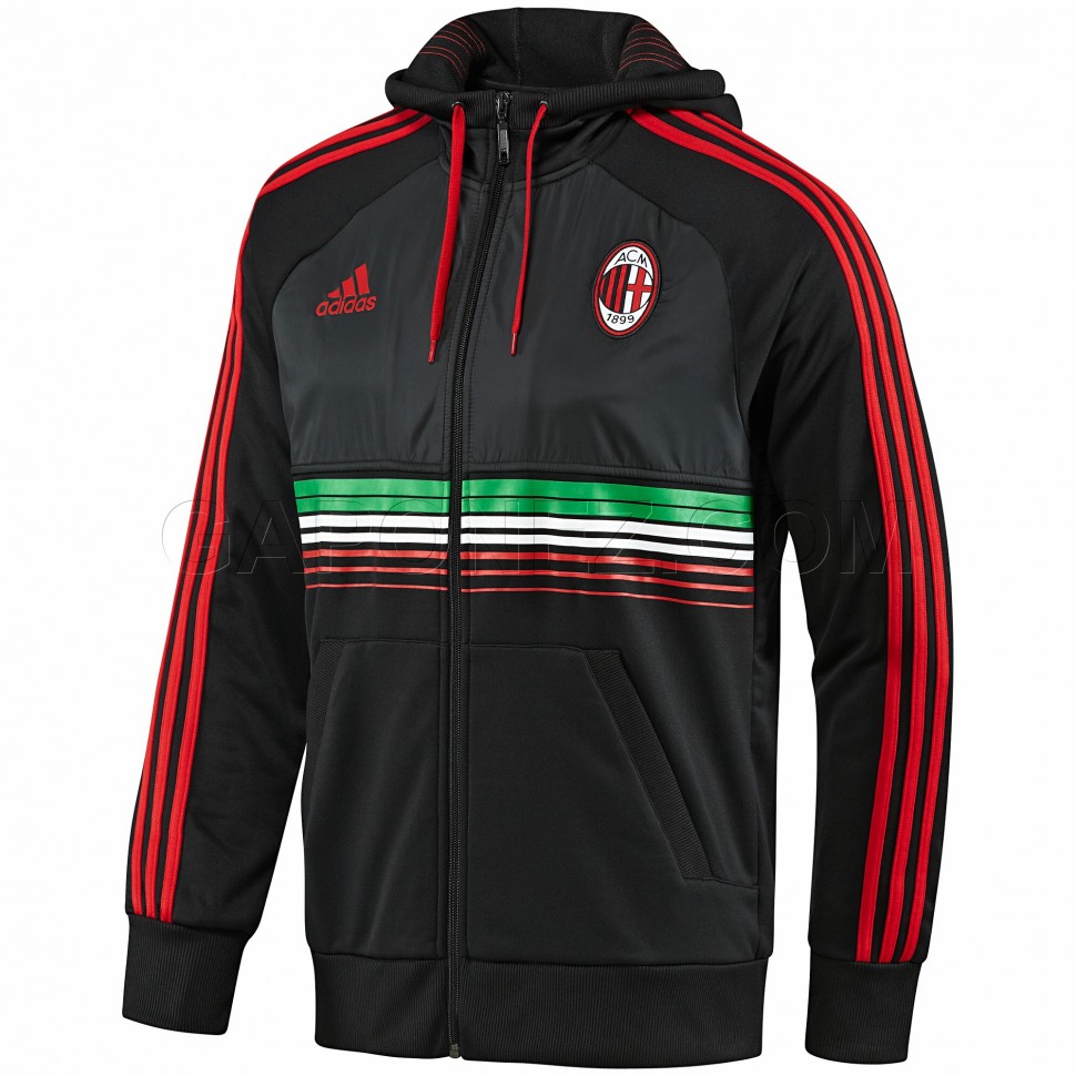 Adidas Soccer Jacket AC Milan Hooded Anthem X13093 Men's Apparel from  Gaponez Sport Gear