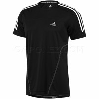 Adidas Легкая Атлетика Футболка с Коротким Рукавом Response 3-Stripes Short Sleeve Черный/Белый Цвет W50002