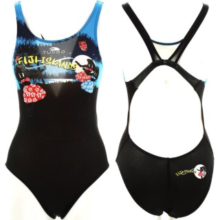 涡轮游泳女式宽肩带泳衣 斐济岛专业抵抗 893691