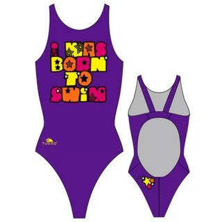 涡轮游泳女式宽肩带泳衣 我天生会游泳 891971