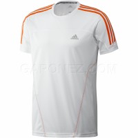 Adidas Легкая Атлетика Футболка с Коротким Рукавом Response 3-Stripes Short Sleeve Цвет Белый/Оранжевый Z27412