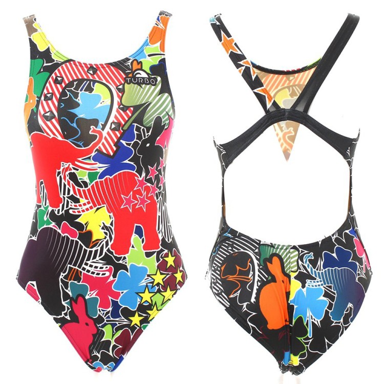 Turbo Swimming Swimsuit Womens Wide Strap Luck 892851