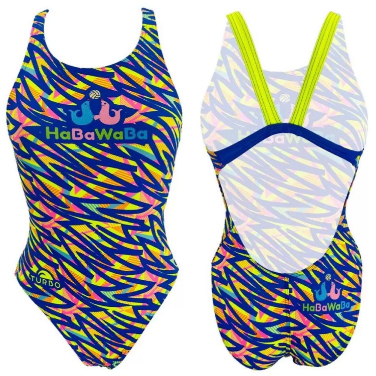 Turbo Swimming Swimsuit Womens Wide Strap Haba Waba Zig Zag 8316261