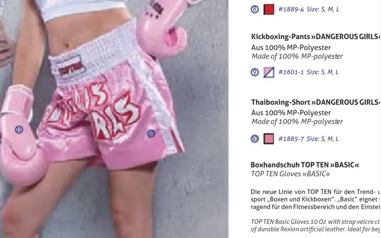 Top Ten Muay Thai Shorts Dangerous Girls 1885-7