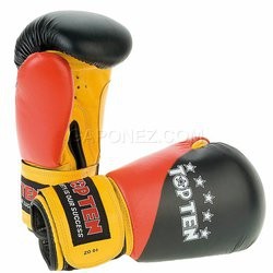 Top Ten Боксерские Перчатки 3-Цвет Черный/Красный/Желтый 2045-40 