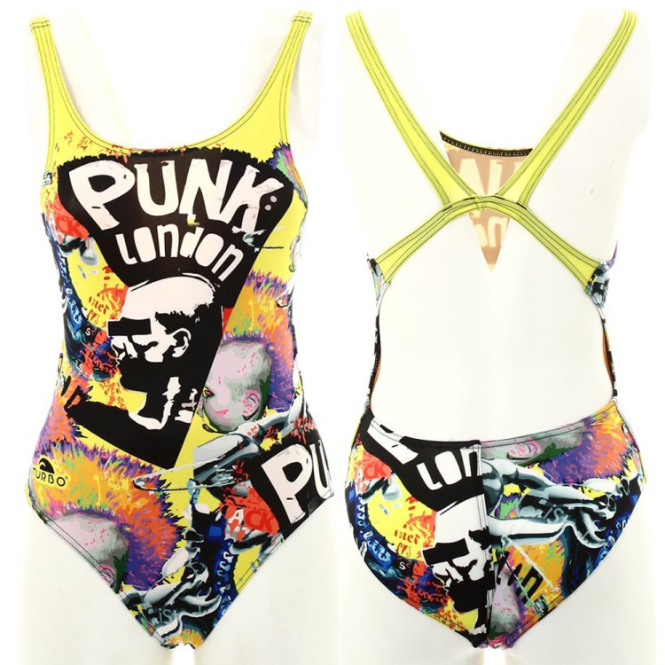 Turbo Swimming Swimsuit Womens Wide Strap Punk London 892031