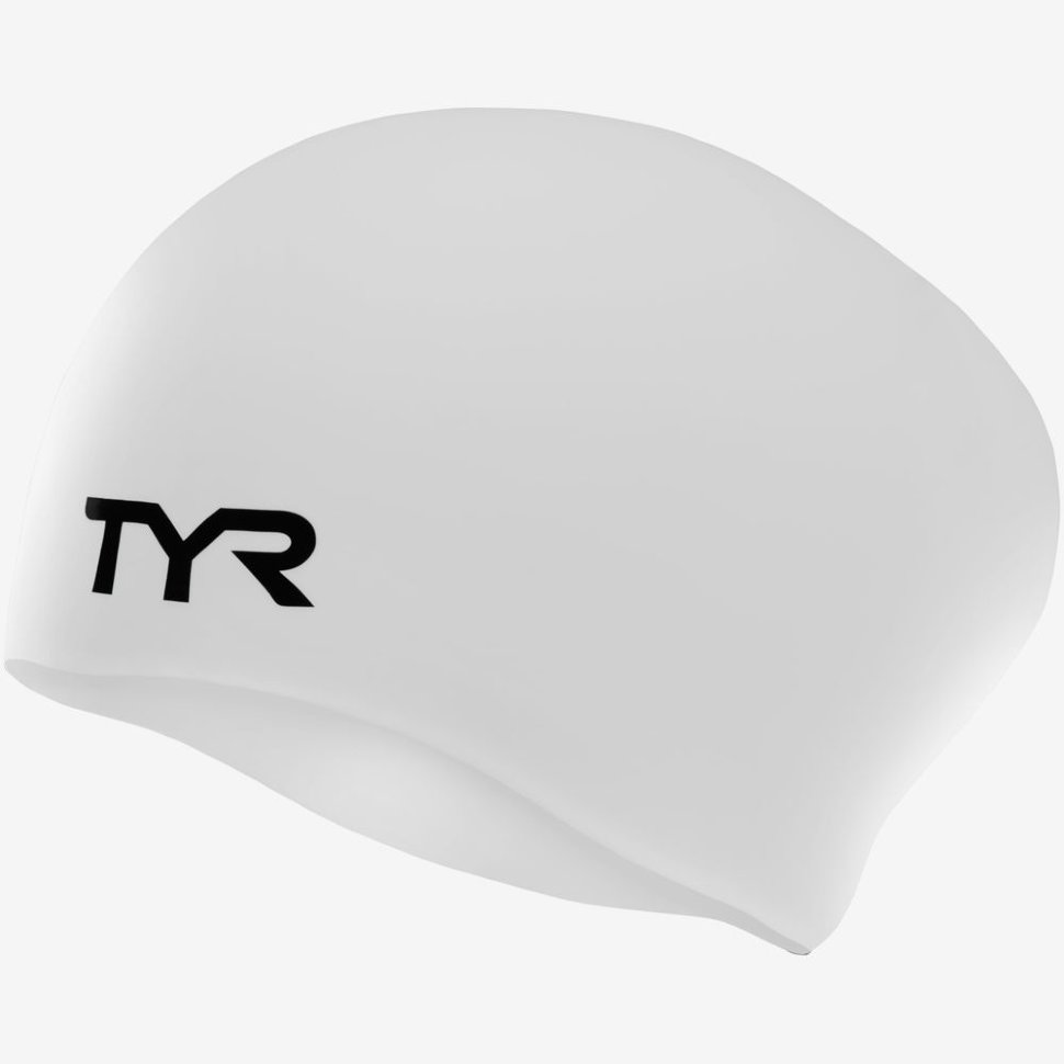 New TYR Long Hair Silicon Swim Cap Black
