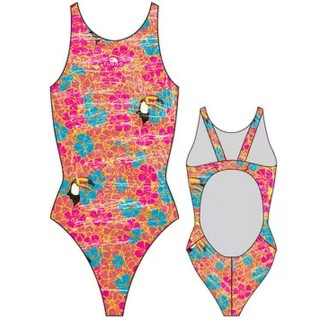 涡轮游泳女式宽肩带泳衣 热带巨嘴鸟 899361