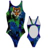 Turbo Swimming Swimsuit Womens Wide Strap Jungle 896541