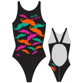 涡轮游泳女式宽肩带泳衣 可爱的小胡子 898801