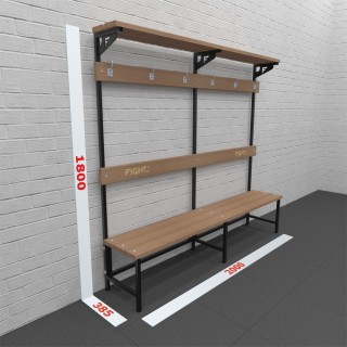 Fighttech 更衣室单面带架子长凳 DB4