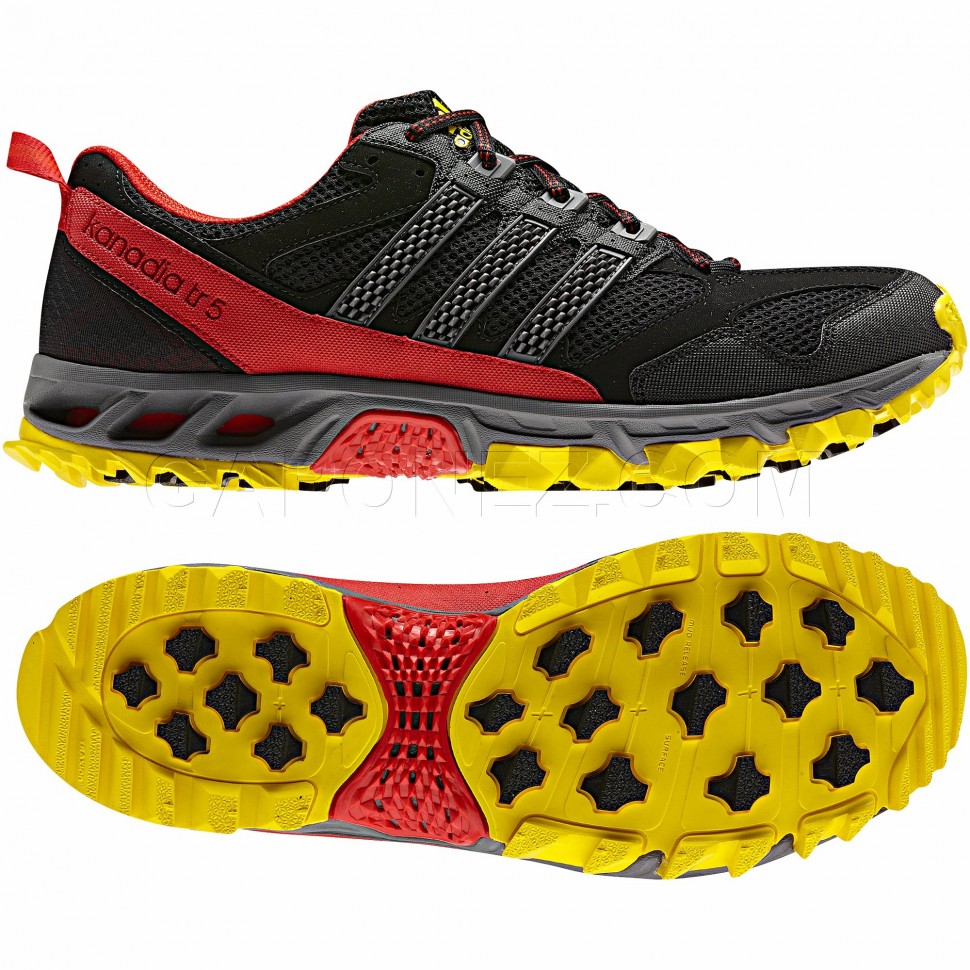 Adidas Running Shoes Kanadia 5 Trail Black/Sharp Grey/Red Color G64728  Men's Footgear Footwear Sneakers from Gaponez Sport Gear