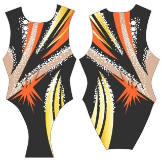 涡轮 花样游泳泳衣 宽肩带 同步模型 H10