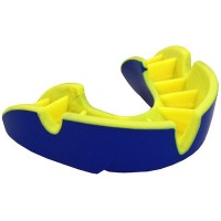Opro Mouthguard Single Row Silver DKBL/YL