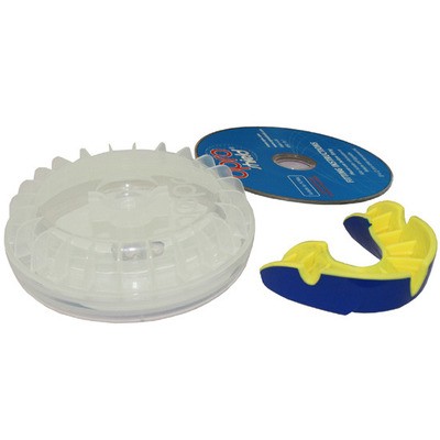 Opro Mouthguard Single Row Silver DKBL/YL