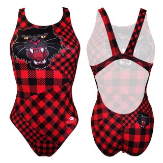 涡轮女式宽肩带泳衣 红虎 8307781