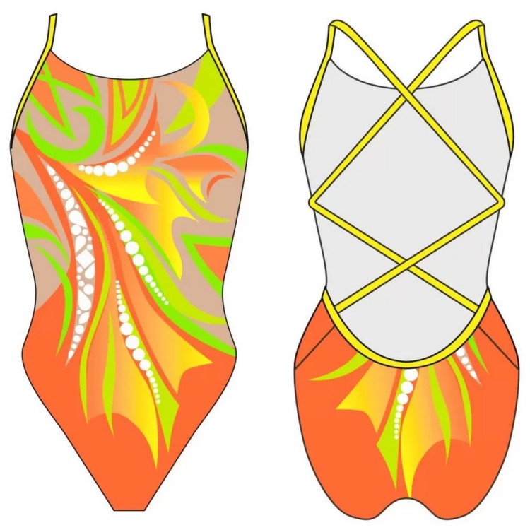 Turbo Synchronized Swimming Swimsuit Thin Strap Sincro Modelo S009