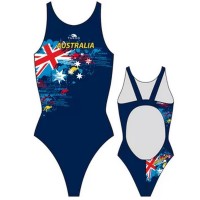 涡轮游泳女式宽肩带泳衣 澳大利亚国家 896881