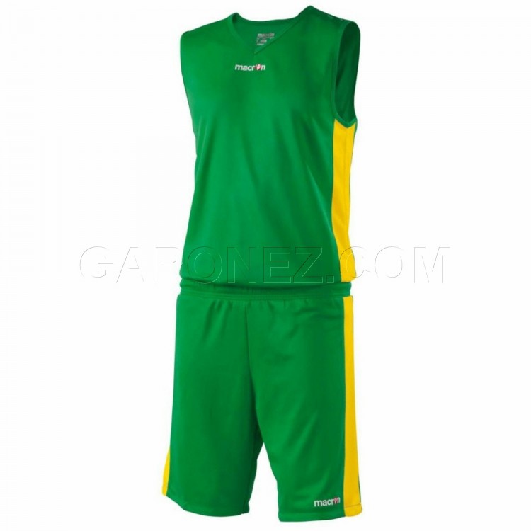Macron Баскетбольная Форма Arkansas Зеленый/Желтый Цвет 43150405