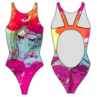 涡轮女式宽肩带泳衣 青少年联合国 8305291