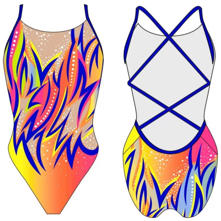 Turbo Synchronized Swimming Swimsuit Thin Strap Sincro Modelo S002