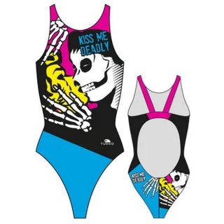 涡轮游泳女式宽肩带泳衣 死亡之吻 896391