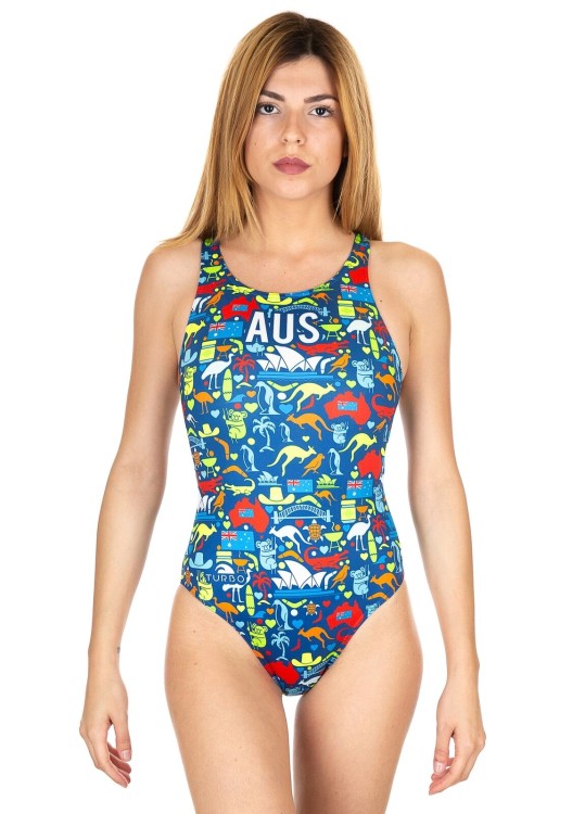 Turbo Swimming Swimsuit Womens Wide Strap Australia 8304381