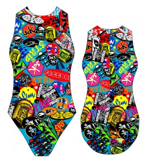 涡轮 女款水球泳衣 贴纸 89439