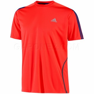 Adidas Беговая Футболка Response 3-Stripes Short Sleeve Красная V10803