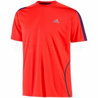 Adidas Беговая Футболка Response 3-Stripes Short Sleeve Красная V10803