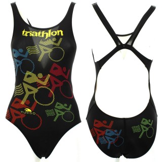 涡轮游泳女式宽肩带泳衣 铁人三项自行车 894531