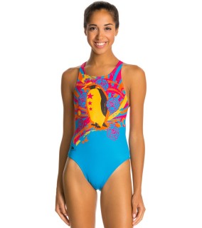 涡轮游泳女式宽肩带泳衣 Pingu 894321