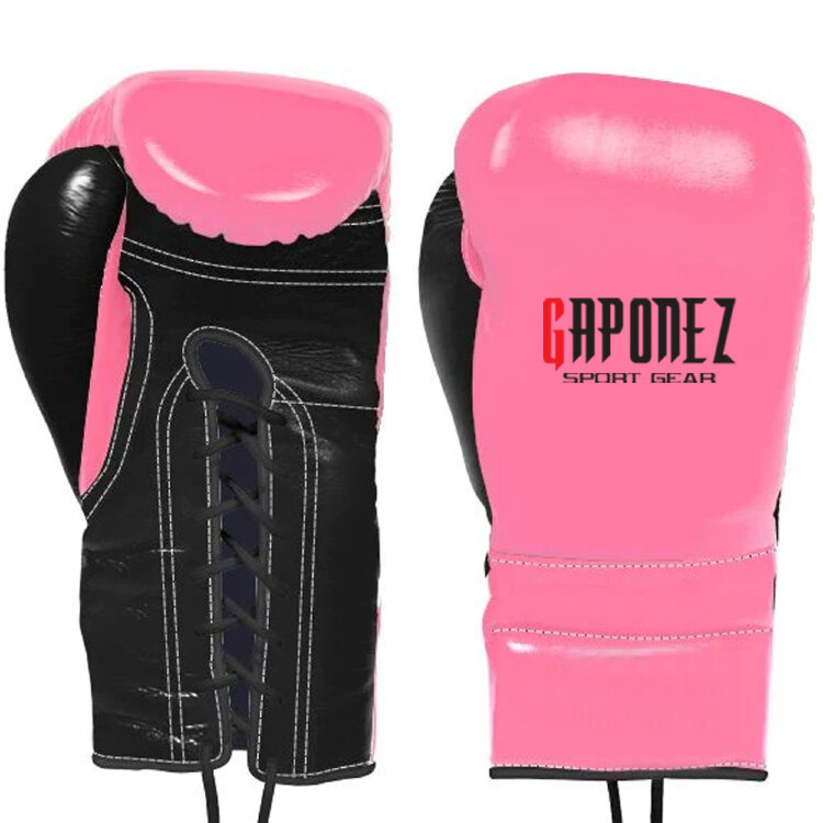 Gaponez Boxing Gloves Pink Lace-Up GPLG