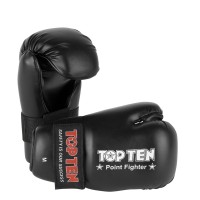 Top Ten MMA Перчатки Открытая Ладонь Point Fighter Черный Цвет 2165-9