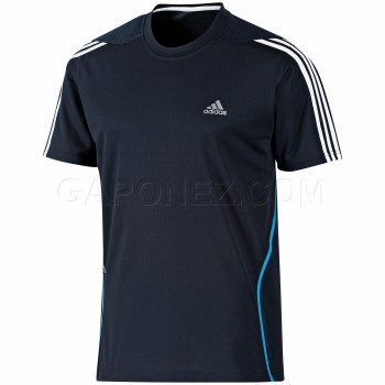 Adidas Беговая Футболка Response 3-Stripes Short Sleeve Синий/Белый V39776 adidas беговая (легкоатлетическая) футболка
# V39776
	        
        
